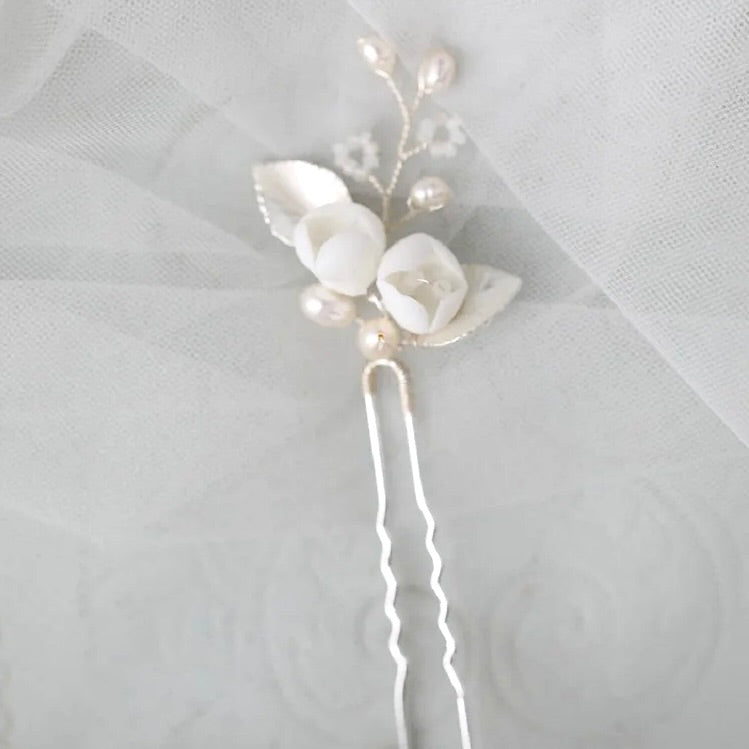 Pixie -  Pearl Bridal Hair Pin Set of Three - Available in Silver and Gold