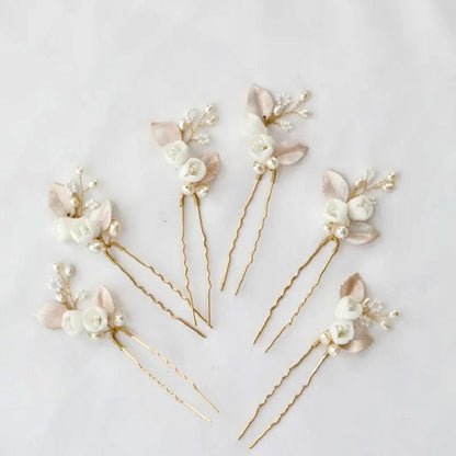 Pixie -  Pearl Bridal Hair Pin Set of Three - Available in Silver and Gold