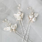 Pixie -  Pearl Bridal Hair Pin Set of Three - Available in Silver and Gold