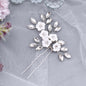 Abranna - Ceramic Flowers and Pearls Bridal Hair Pin
