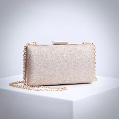Rowan - Champagne Rose Gold Bridal Handbag Clutch