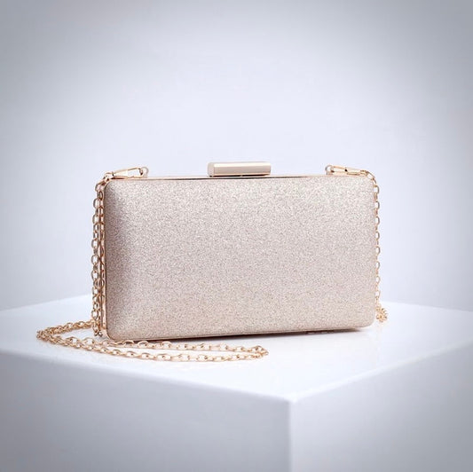 Rowan - Champagne Rose Gold Bridal Handbag Clutch