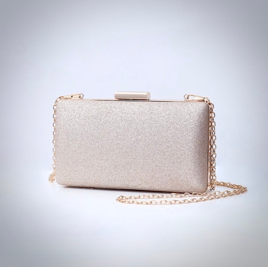 Rowan - Champagne Rose Gold Bridal Handbag Clutch