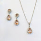Rowena - Champagne CZ Bridal Jewelry Set - Available in Silver, Rose Gold and Yellow Gold