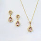 Rowena - Champagne CZ Bridal Jewelry Set - Available in Silver, Rose Gold and Yellow Gold