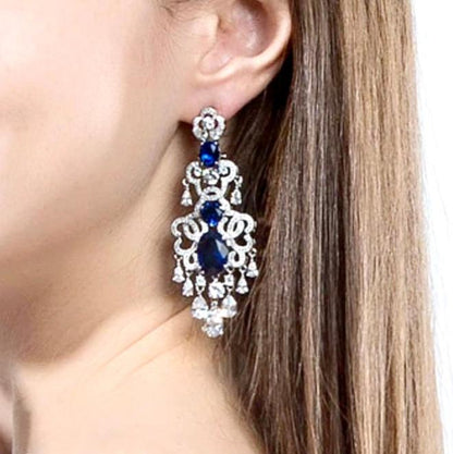 Phoenix - Chandelier Cubic Zirconia Bridal Earrings - More Colors