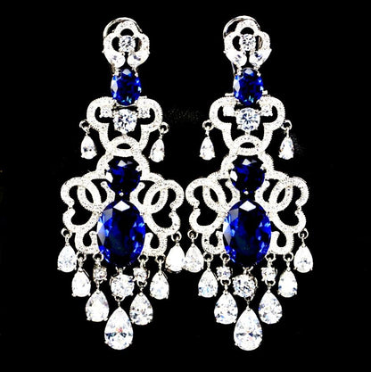 Phoenix - Chandelier Cubic Zirconia Bridal Earrings - More Colors