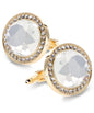Vittorio Vico Discus Crystal Colorstone Bling Cufflinks: CL11XX Series