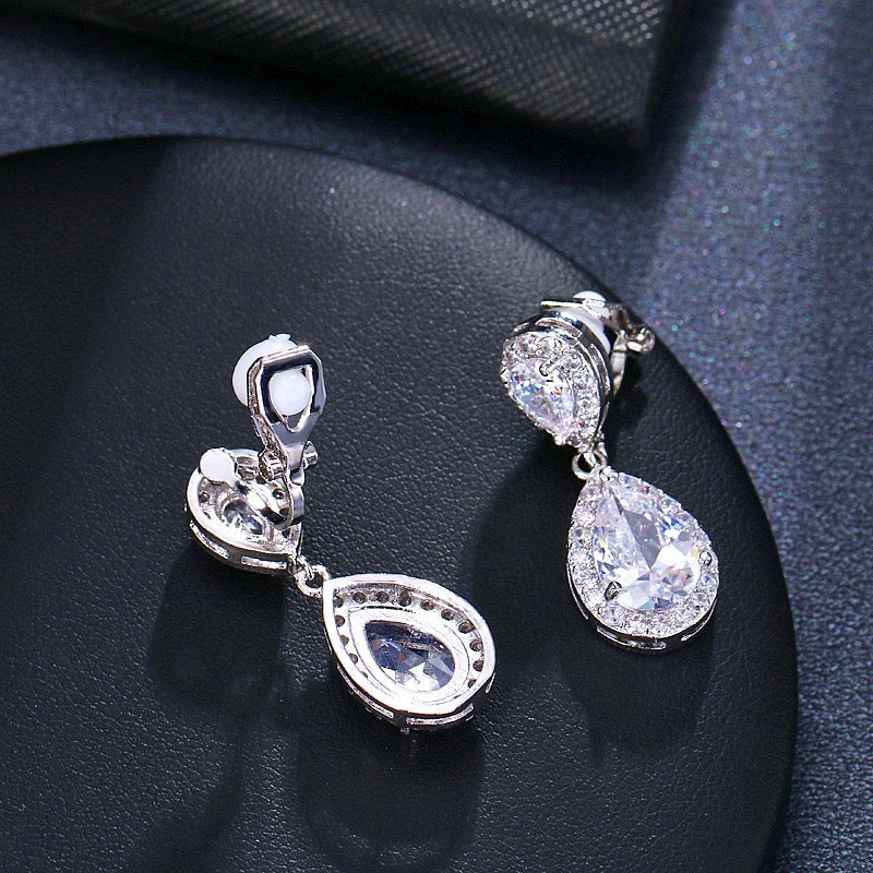Eniko - Cubic Zirconia Bridal Earrings - Available in Silver, Rose Gold and Yellow Gold