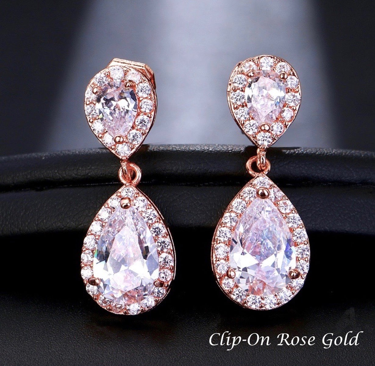 Eniko - Cubic Zirconia Bridal Earrings - Available in Silver, Rose Gold and Yellow Gold