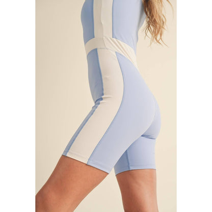 Color Block Romper in Blue [Sizes S-L]
