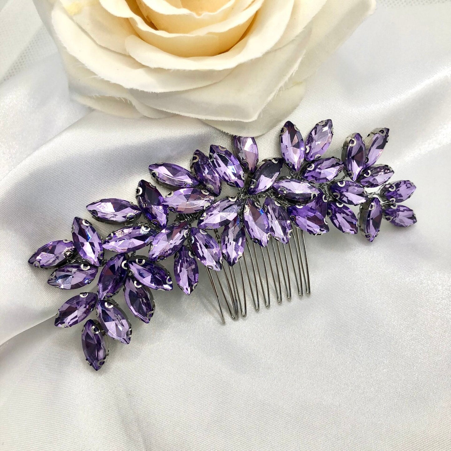 "Indigo" - Crystal Bridal Hair Comb - More Colors