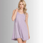 Lainey Ribbed Cotton Mini Dress in Lavender