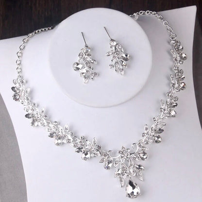 Gayle - Silver Cubic Zirconia 3-Piece Bridal Jewelry Set With Tiara