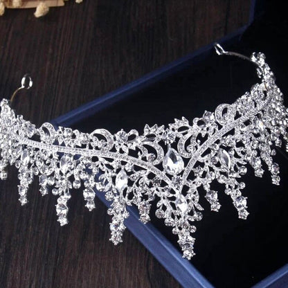 Gayle - Silver Cubic Zirconia 3-Piece Bridal Jewelry Set With Tiara