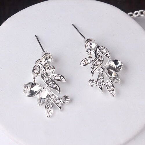 Gayle - Silver Cubic Zirconia 3-Piece Bridal Jewelry Set With Tiara