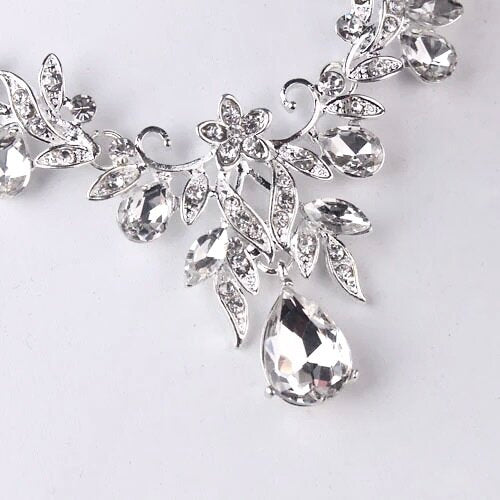 Gayle - Silver Cubic Zirconia 3-Piece Bridal Jewelry Set With Tiara
