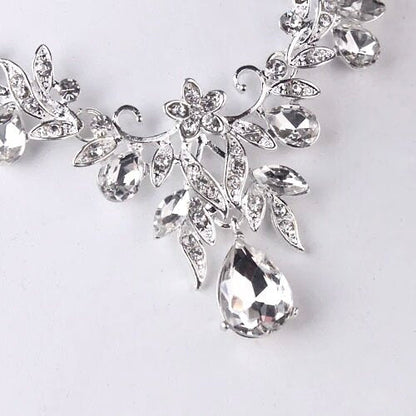 Gayle - Silver Cubic Zirconia 3-Piece Bridal Jewelry Set With Tiara
