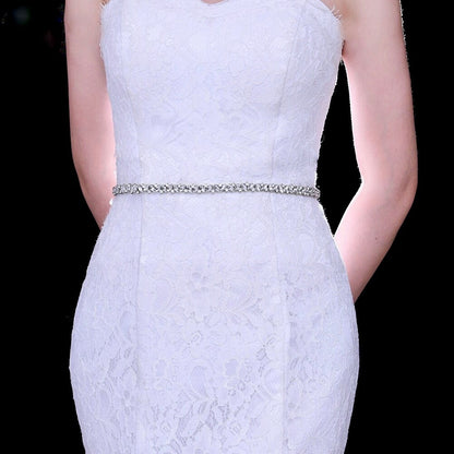 Arya - Pearl and Crystal Bridal Belt - Available in Silver, Rose Gold and Yellow Gold