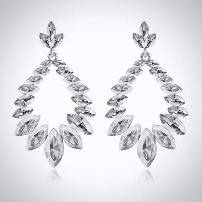 "Olive" - Crystal Bridal Earrings - Available in Silver and Gold