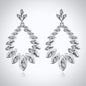 "Olive" - Crystal Bridal Earrings - Available in Silver and Gold