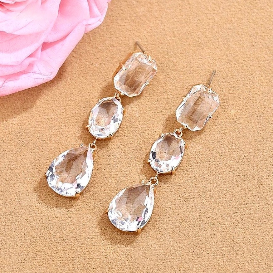 "Leanna" - Crystal Bridal Earrings - More Colors