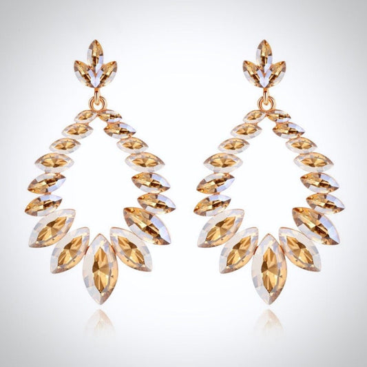 "Olive" - Crystal Bridal Earrings - Available in Silver and Gold