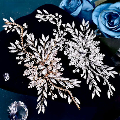 "Mayra" - Crystal Bridal Hair Vine - Available in Silver and Gold