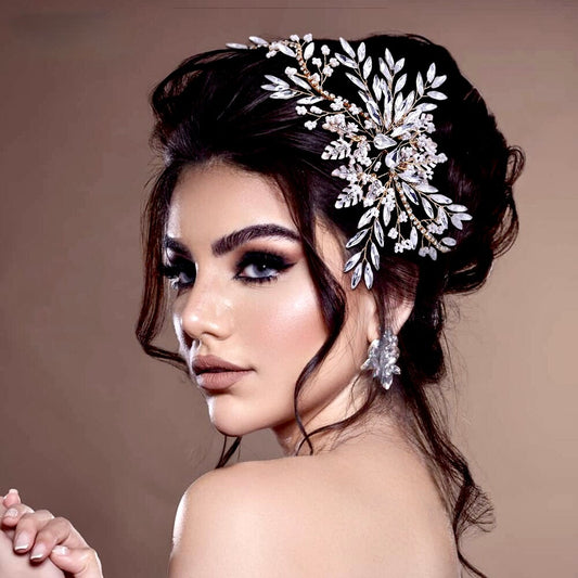 "Mayra" - Crystal Bridal Hair Vine - Available in Silver and Gold