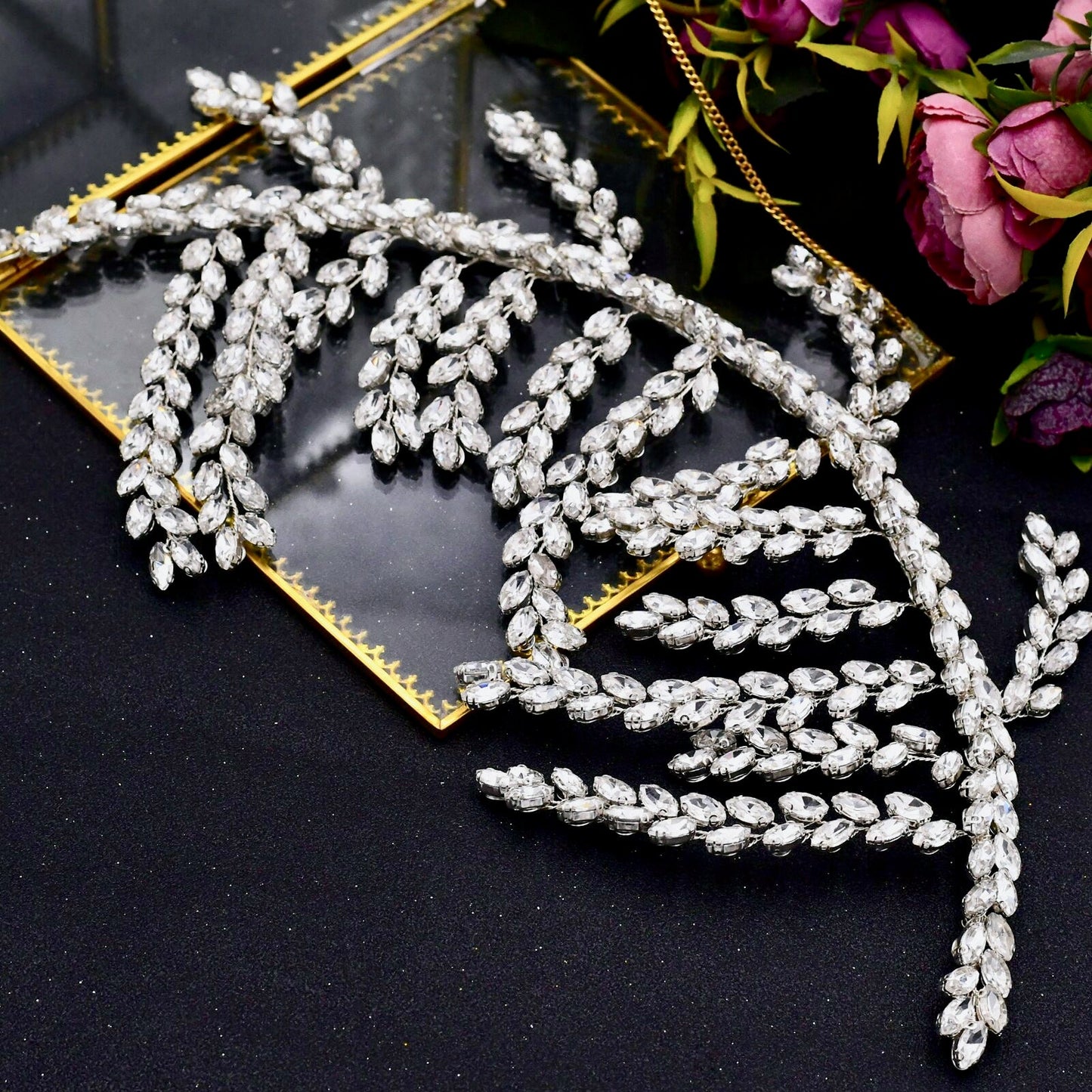 Estefania - Silver Crystal Bridal Hair Accessory