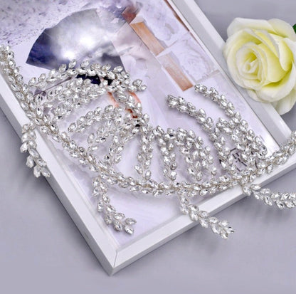 Estefania - Silver Crystal Bridal Hair Accessory