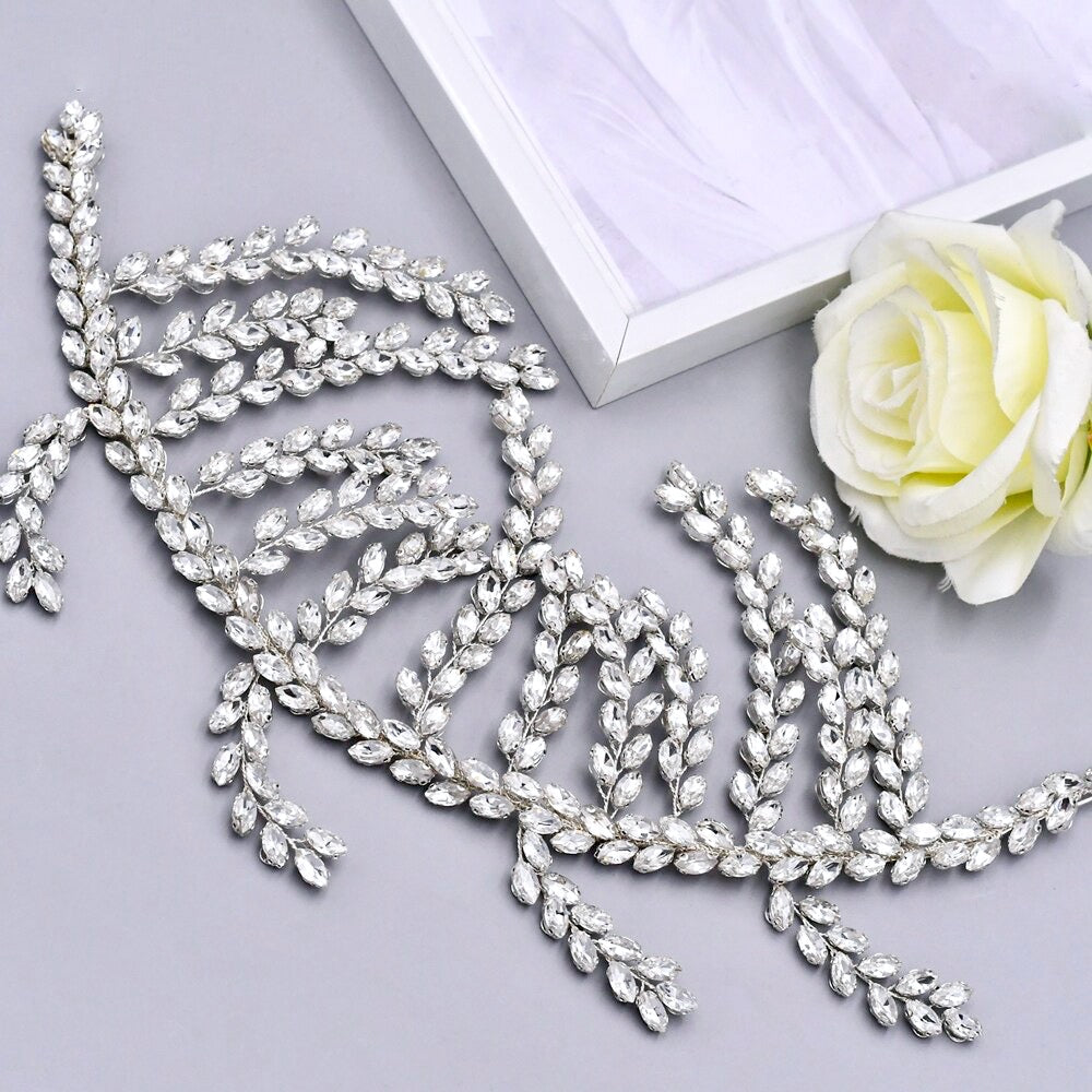Estefania - Silver Crystal Bridal Hair Accessory