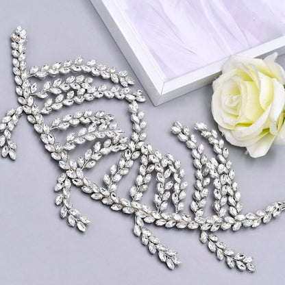 Estefania - Silver Crystal Bridal Hair Accessory