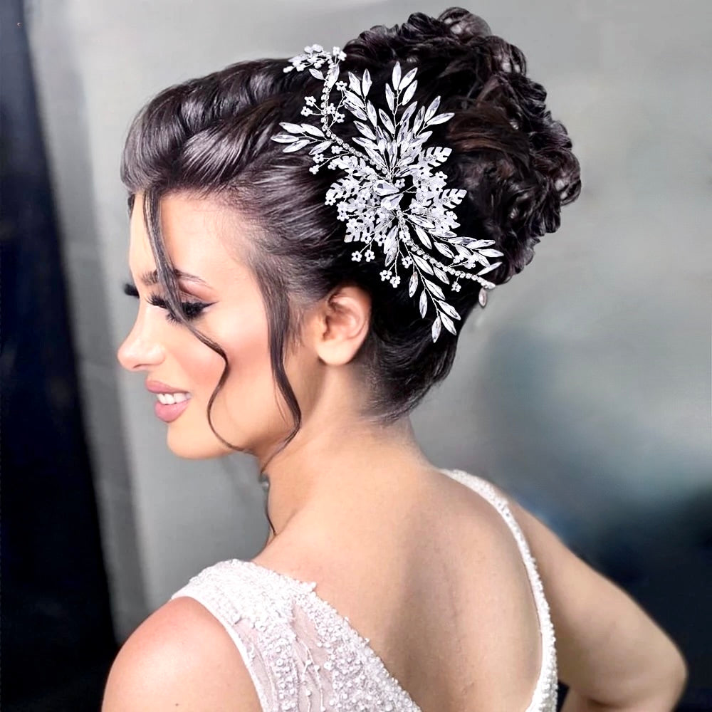 "Mayra" - Crystal Bridal Hair Vine - Available in Silver and Gold
