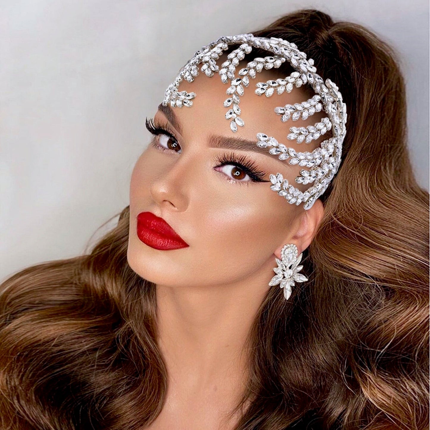 Estefania - Silver Crystal Bridal Hair Accessory
