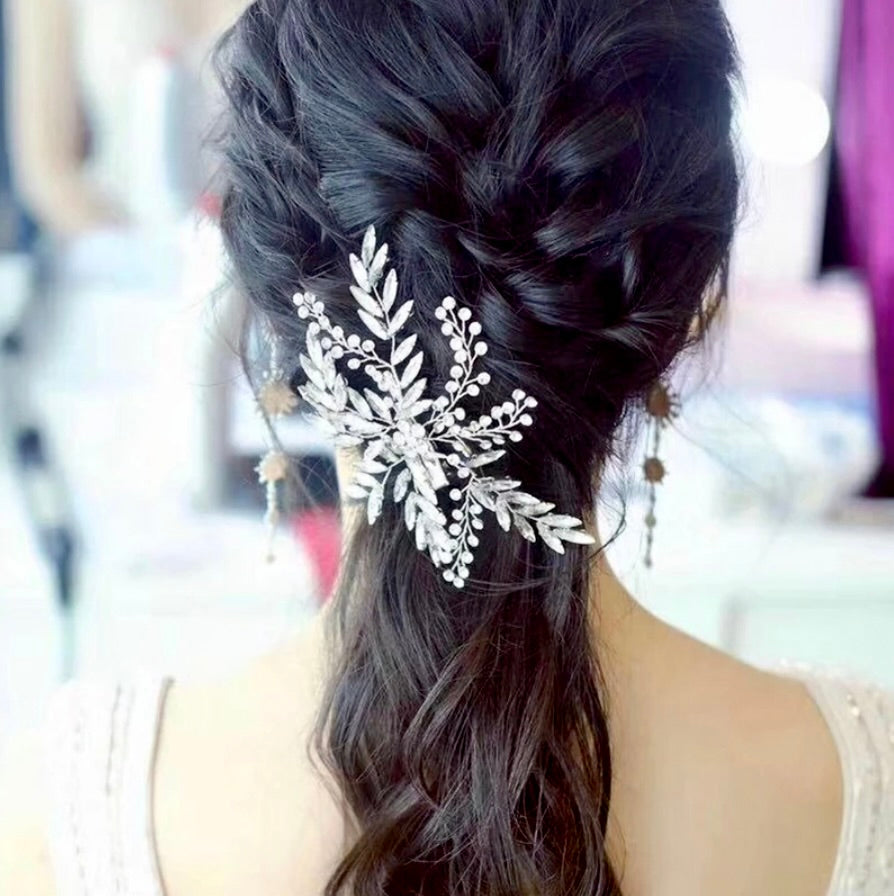 Myah - Crystal Bridal Hair Clip - Available in Silver, Rose Gold and Yellow Gold