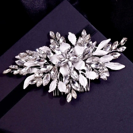 "Mikayla" - Crystal Bridal Hair Comb - Available in Silver, Rose Gold and Yellow Gold