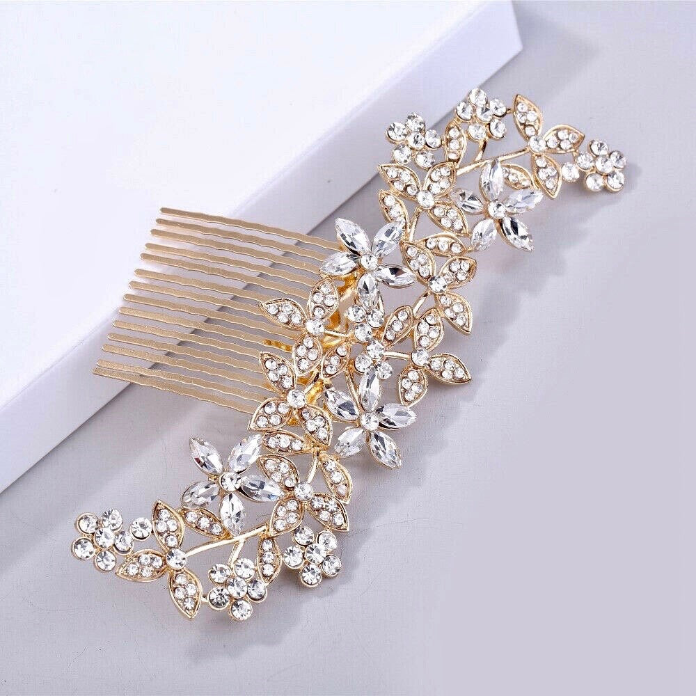 "Berenice" - Austrian Crystal Hair Comb - Available in Rose Gold, Silver and Yellow Gold
