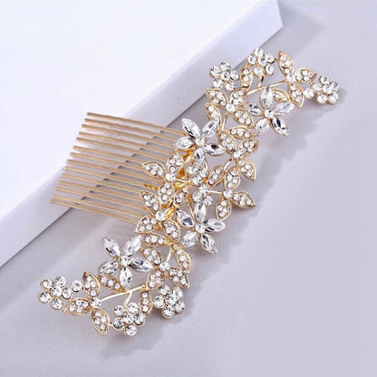 "Berenice" - Austrian Crystal Hair Comb - Available in Rose Gold, Silver and Yellow Gold