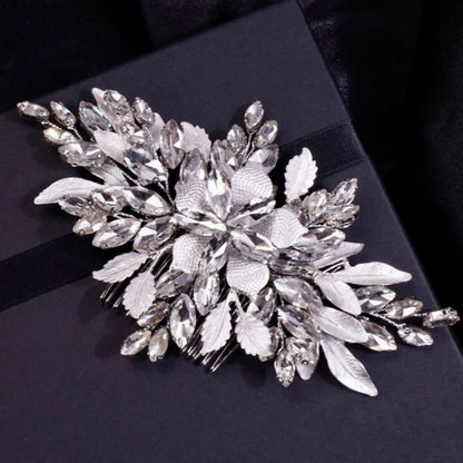 "Mikayla" - Crystal Bridal Hair Comb - Available in Silver, Rose Gold and Yellow Gold
