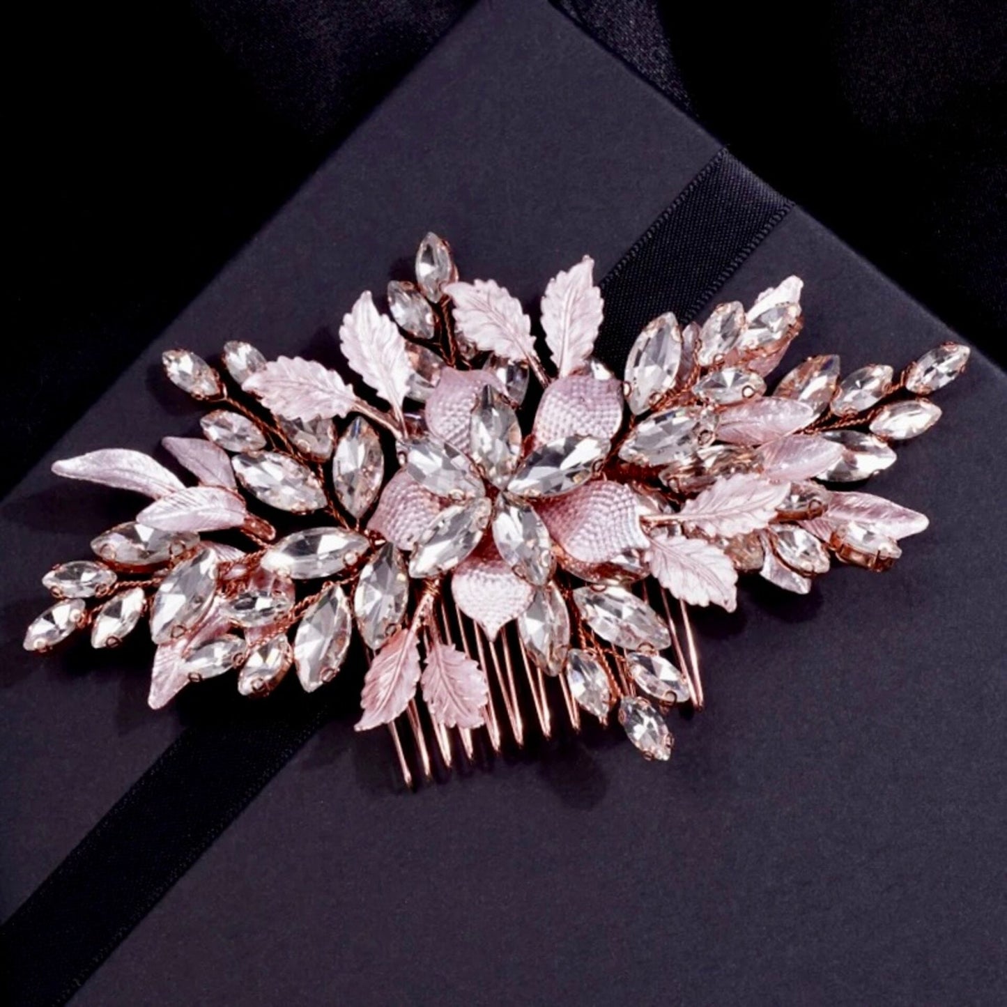 "Mikayla" - Crystal Bridal Hair Comb - Available in Silver, Rose Gold and Yellow Gold