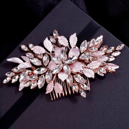 "Mikayla" - Crystal Bridal Hair Comb - Available in Silver, Rose Gold and Yellow Gold