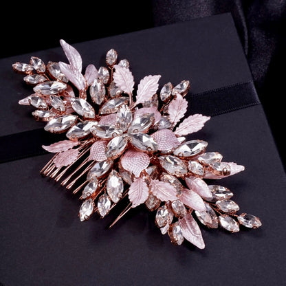 "Mikayla" - Crystal Bridal Hair Comb - Available in Silver, Rose Gold and Yellow Gold