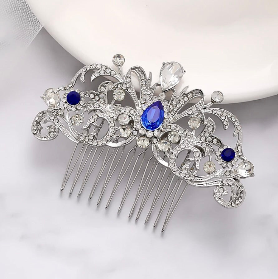 "Meara" - Crystal Bridal Hair Comb - Available in Rose Gold, Yellow Gold and Silver