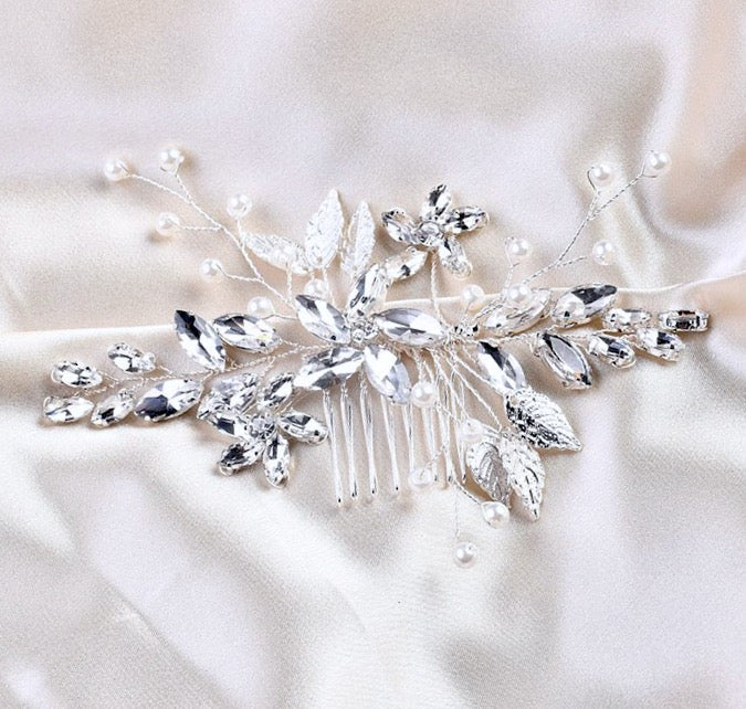"Marina" - Pearl and Crystal Bridal Hair Comb - More Colors