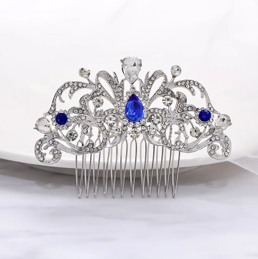 "Meara" - Crystal Bridal Hair Comb - Available in Rose Gold, Yellow Gold and Silver