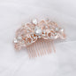 "Meara" - Crystal Bridal Hair Comb - Available in Rose Gold, Yellow Gold and Silver