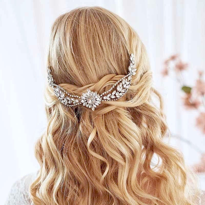 Raelyn - Crystal Bridal Headband / Hair Vine - Available in Silver, Rose Gold and Yellow Gold