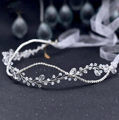 "Aya" - Crystal Bridal Headband / Hair Vine