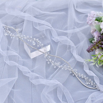 "Aya" - Crystal Bridal Headband / Hair Vine